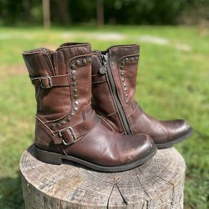 Liberty Black Studded Zip Harness Boot